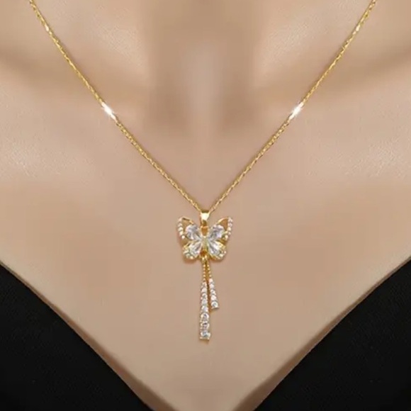 Jewelry - Butterfly Tassel Pendant Necklace 18k Gold Plated